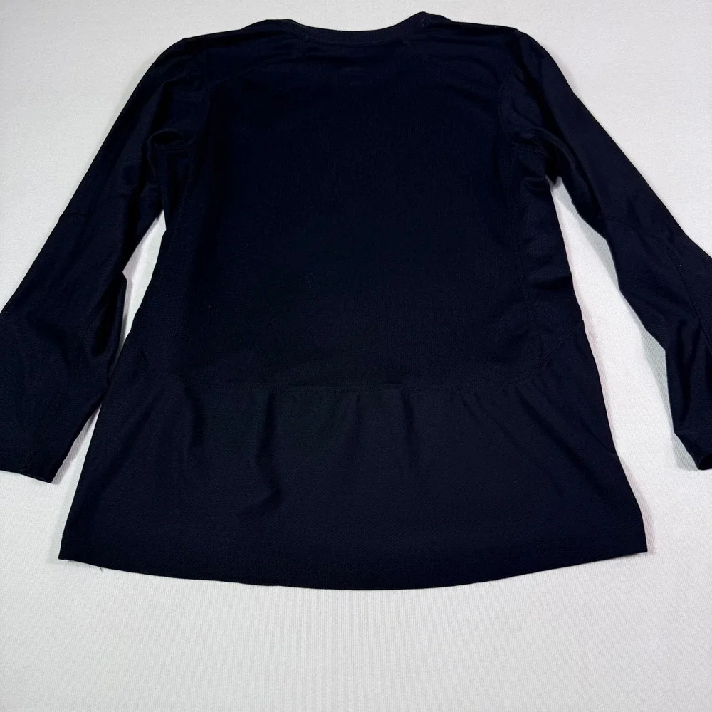 Nike Dri-FIT Training Top Large Black Long Sleeve Mesh Athletic Running Gym